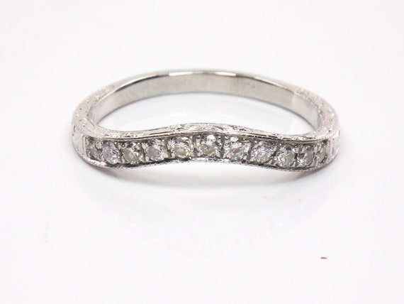 Vintage Platinum Natural Diamond Engagement Ring … - image 7