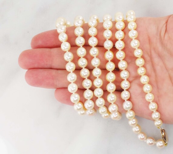 Vintage cultured pearl clearance necklace