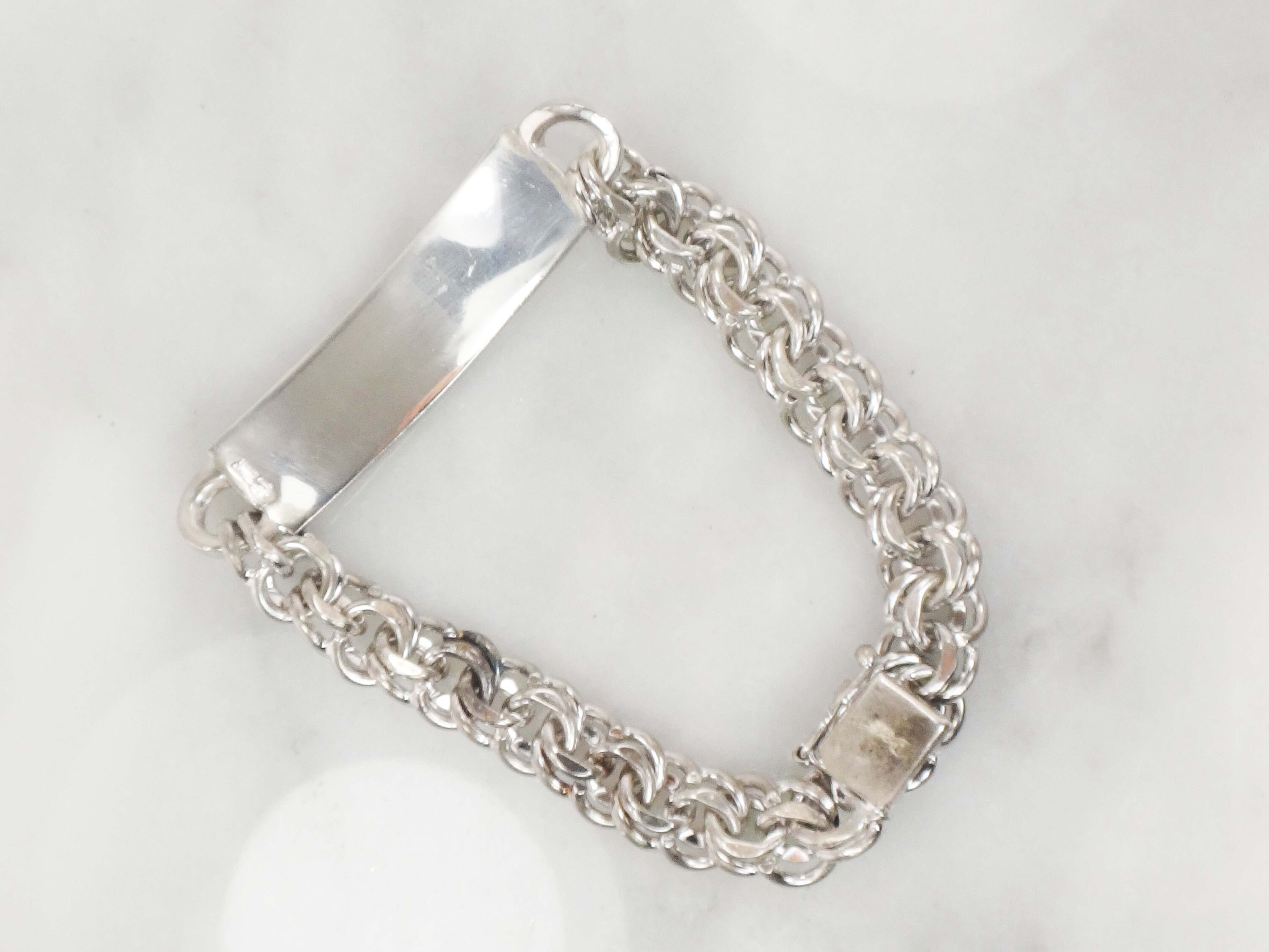 Vintage Sterling Silver ID Bracelet Monogram Name Bracelet 8 Vintage Sterling Silver ID Bracelet Monogram Name Bracelet 8
