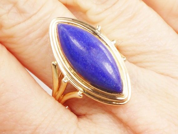 Vintage 14k Gold Lapis Ring Natural 