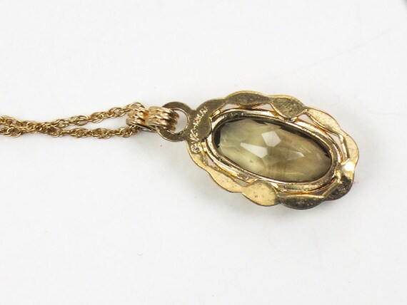 Vintage Gold Filled Smoky Quartz Necklace Brown O… - image 6
