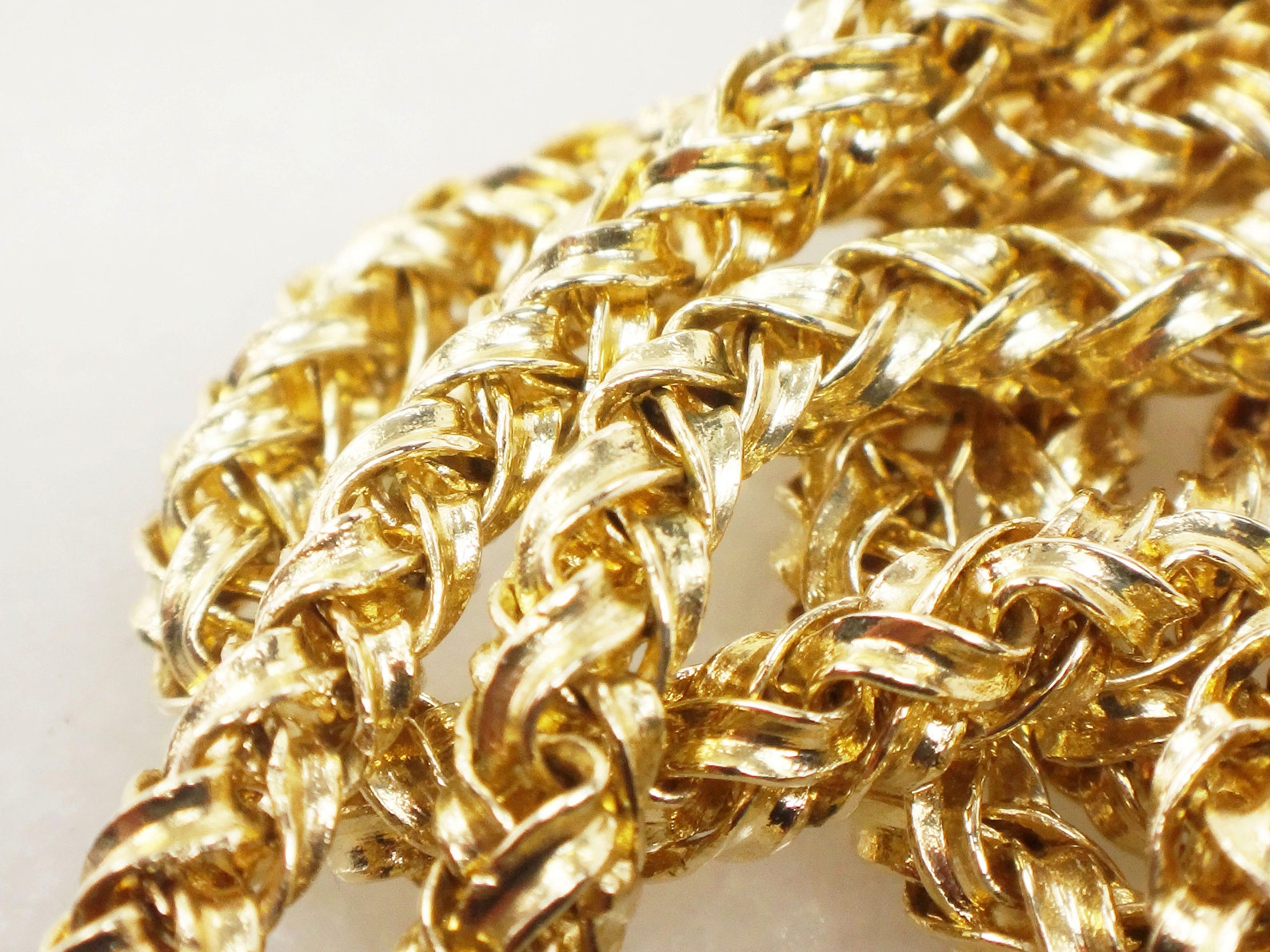 Vintage 14k Woven Gold Necklace Round Woven Chain Necklace Etsy