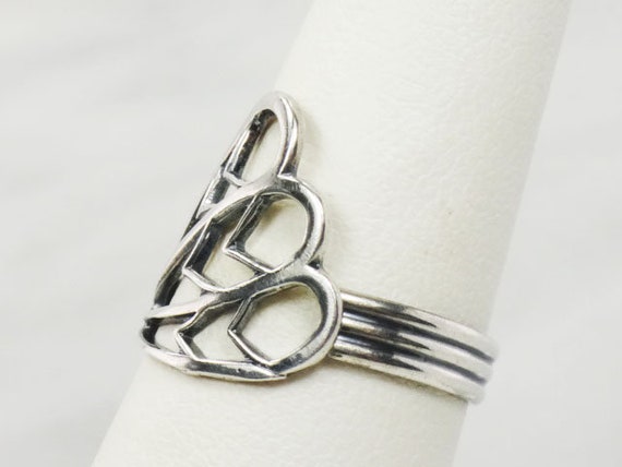 Vintage Beau Sterling Silver Ring  Silver Adjusta… - image 4