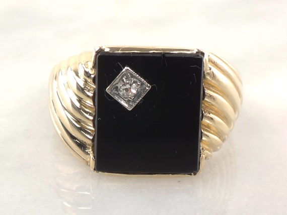 Oval Black Rutilated Quartz With Black Onyx Engagement Ring - Coolring  Jewelry