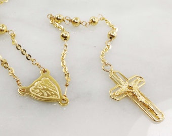 14k Gold Rosary - Etsy
