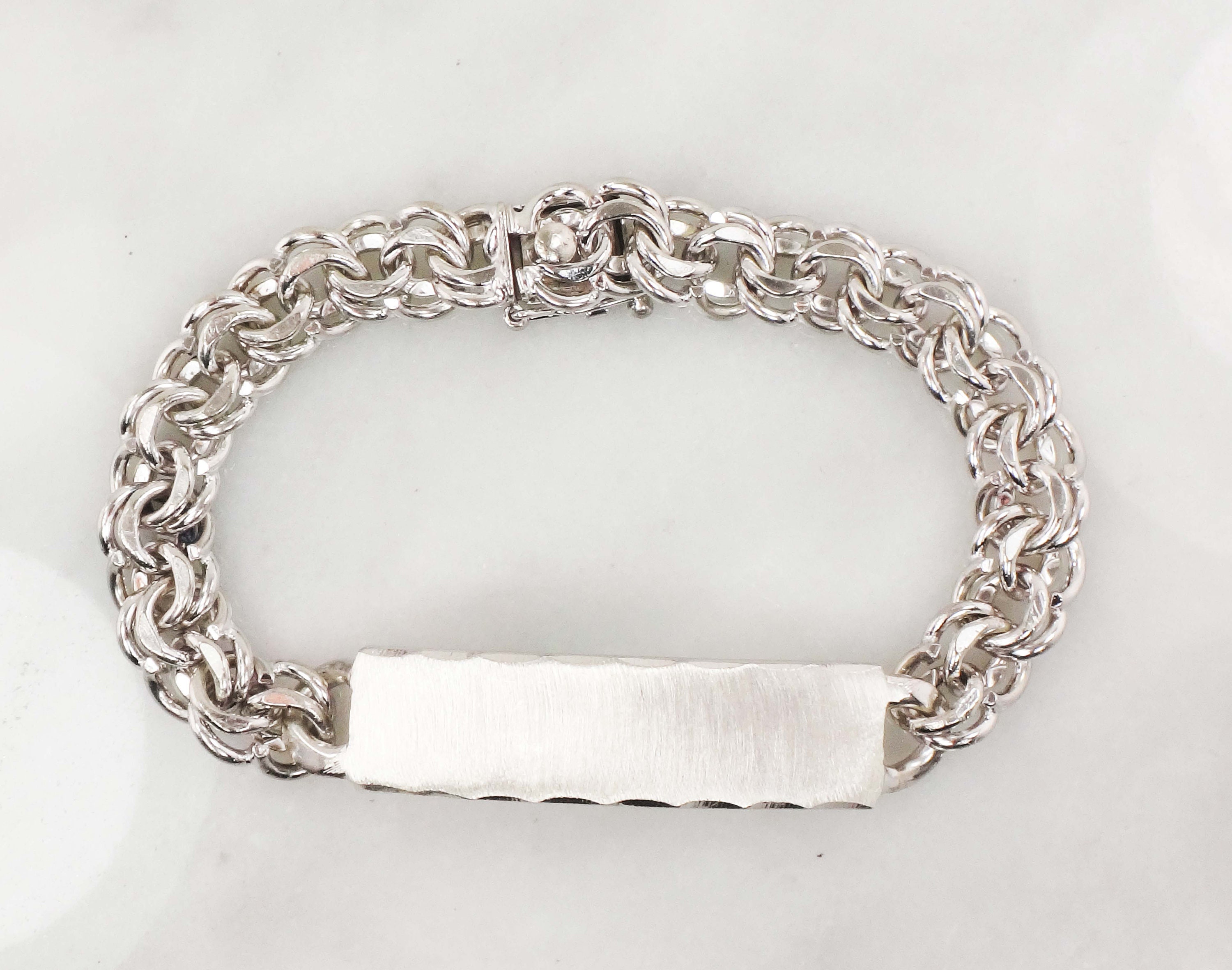 Vintage Sterling Silver ID Bracelet Monogram Name Bracelet 8 39.9