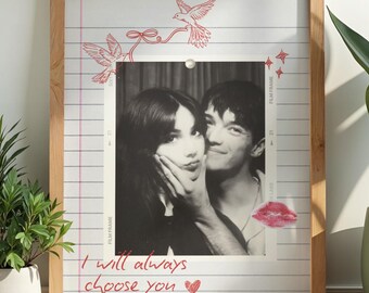 Editable Polaroid Couples Template | Anniversary Gift for Boyfriend or Girlfriend | Custom Couple Poster | DIY Canva Photobooth Wall Art