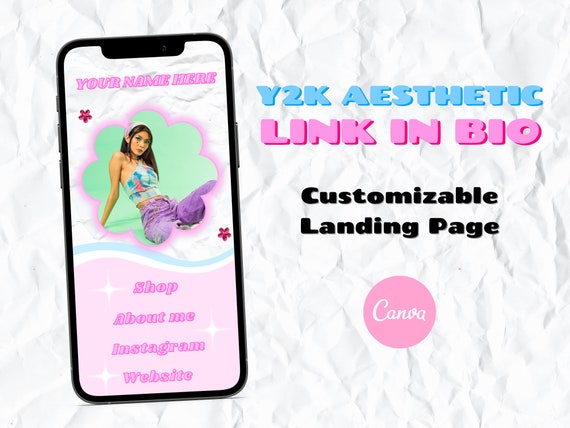 Link in Bio Canva Template Aesthetic Instagram IG (Download Now