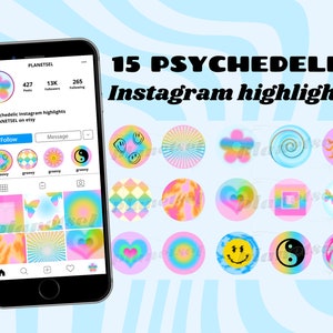 Psychedelic Instagram Highlight Covers | Retro Instagram | Aesthetic Instagram Highlight Icon | Story Covers IG | Groovy Highlights | iOS 14