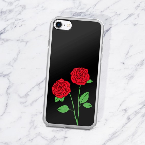 Rose Black Iphone 12 Case Iphone 11 Case Aesthetic Iphone Xr Etsy