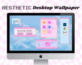 Aesthetic Retro Desktop Wallpaper Organizer | Desktop Organizer, Cute, Pastel, Retro Desktop Wallpapers for Gamer Girls