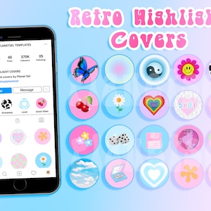 20 Retro Instagram Highlight Covers | Engagement Instagram | Aesthetic Instagram Highlight Icon |Story Covers IG | Social media icons | iOS
