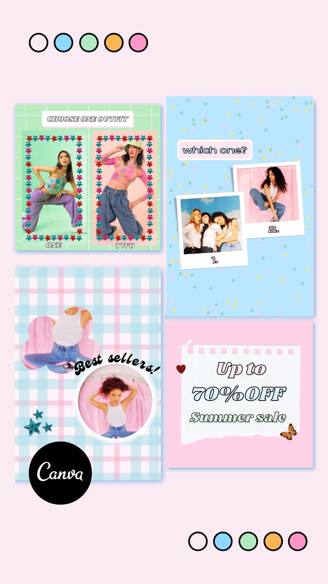 90s & Y2K Aesthetic Instagram Templates, IG Canva Templates, Instagram ...