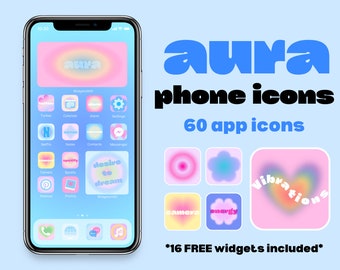 Gradient Aura iOS Icon Pack/ iPadOS / Android / Phone Icons | iOS 14, iOS 15 Aura, Gradient, Aesthetic