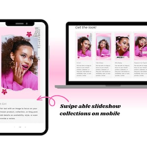 Y2K PINK Shopify Theme, Y2K AESTHETIC Templates, Website Design, Website Template, Y2K Fashion, 2000s aesthetic, Shopify, Pink Shopify image 3