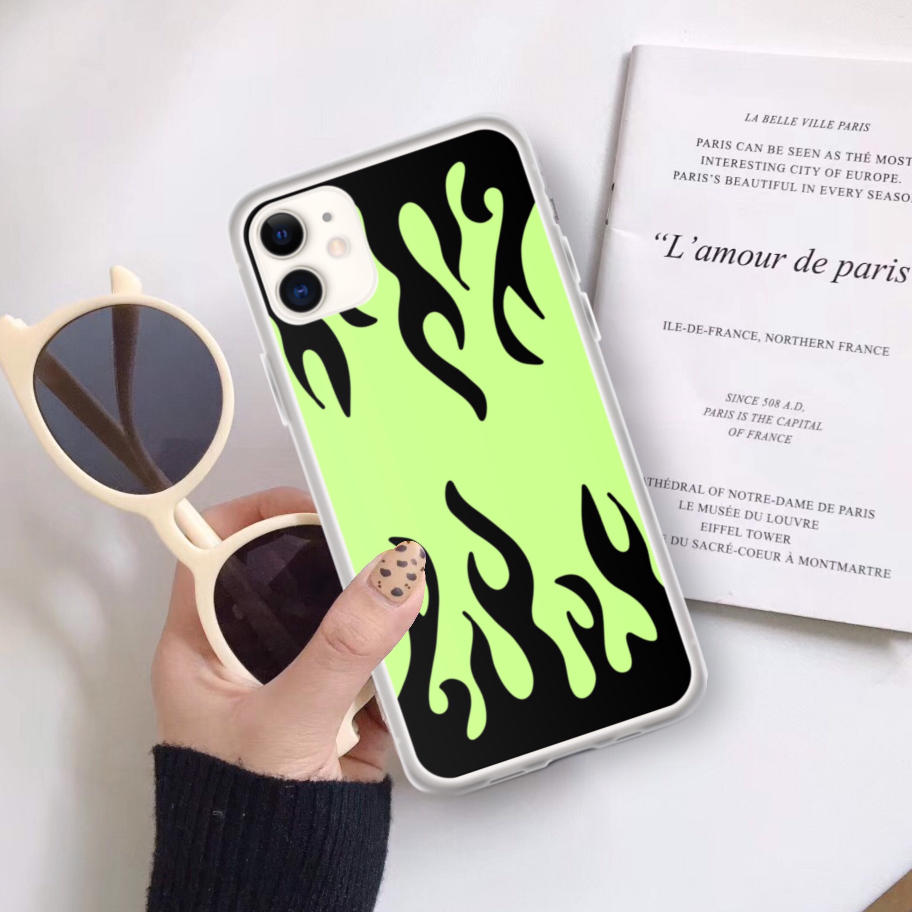 Flame Green Phone Case For Iphone 12 Mini 11 Pro Max Xr Xs Se Etsy