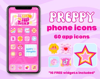 PREPPY Aesthetic iOS Icon Pack/ iPadOS / Android / Phone Icons | iOS 14, iOS 15 Preppy Trendy Aesthetic