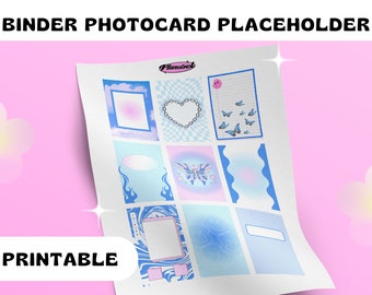 Aesthetic Kpop photocard place holder for binder, Printable Digital Download, photo card filler