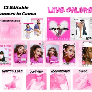 Y2K PINK Shopify Theme, Y2K AESTHETIC Templates, Website Design, Website Template, Y2K Fashion, 2000s aesthetic, Shopify, Pink Shopify image 2