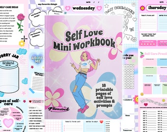 Self Love Mini Workbook, Printable Self Care Journal, Mental Health, Self Growth Journal, Anxiety Book, Mood Tracker