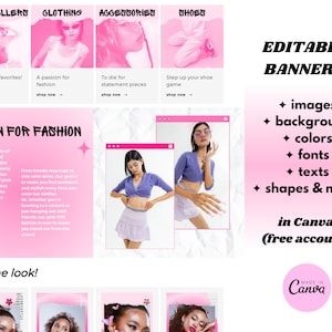 Y2K PINK Shopify Theme, Y2K AESTHETIC Templates, Website Design, Website Template, Y2K Fashion, 2000s aesthetic, Shopify, Pink Shopify image 5