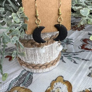 Black Moon dangle earrings