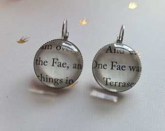 Fae book page earrings