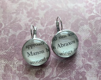Manon und Abraxos Anhänger Ohrringe aus Throne of Glass Buchseiten