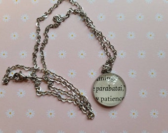 Parabatai 20mm pendant necklace made with Mortal Instruments book pages