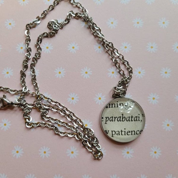 Parabatai 20mm pendant necklace made with Mortal Instruments book pages