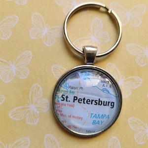 St Petersburg Florida Kaart sleutelhanger