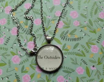 The Outsiders book page pendant necklace