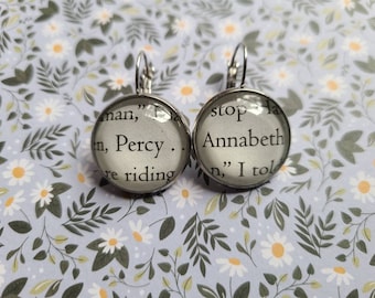 Percy und Annabeth Ohrringe aus den Buchseiten von Percy Jackson