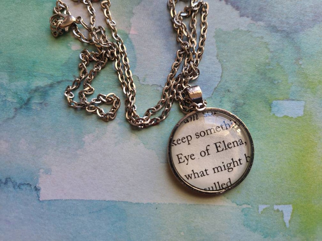 Eye of Elena Pendant Necklace Made With Throne of Glass Book Pages - Etsy