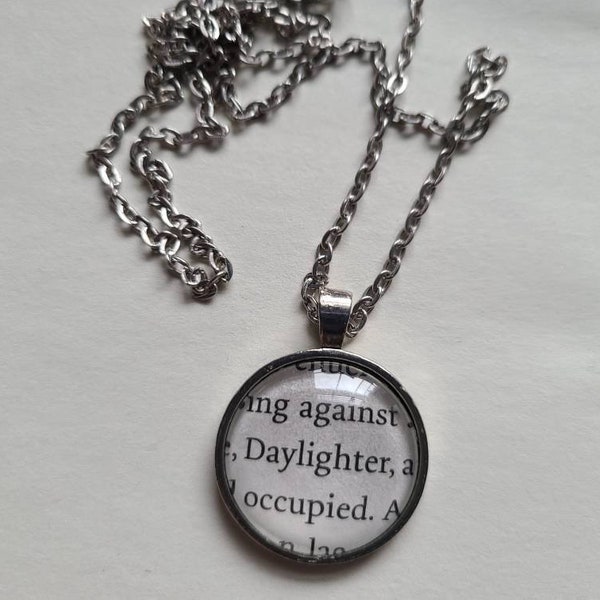 Daylighter pendant necklace made with Mortal Instruments book pages