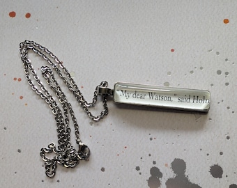 My Dear Watson pendant necklace made with Sherlock Holmes book pages