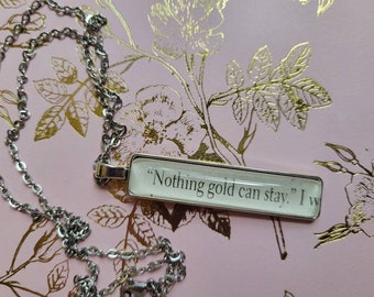 Nothing Gold pendant necklace made with The Outsiders book pages