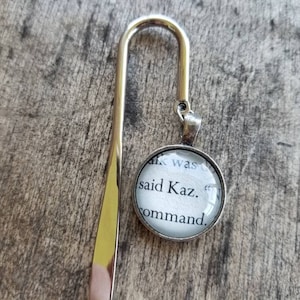 Kaz Brekker bookmark made with Six of Crows book pages