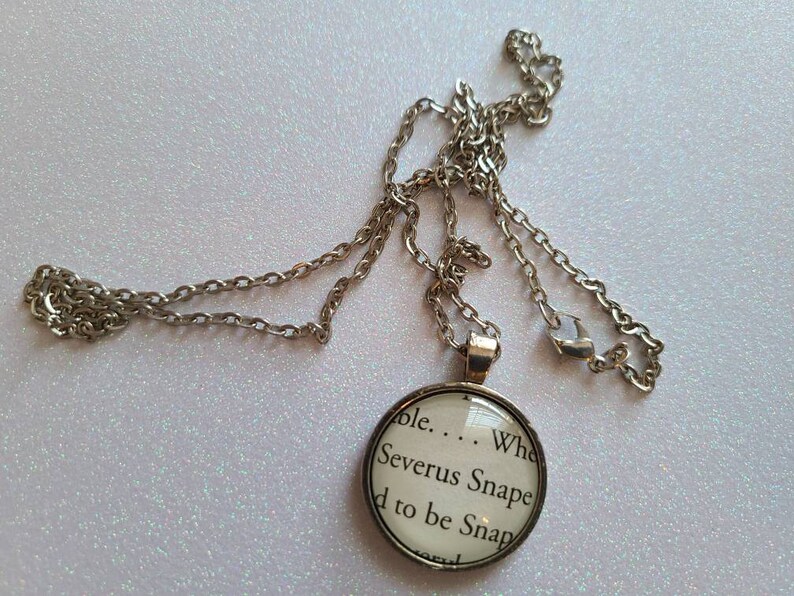 Severus Snape Pendant Necklace Made With Harry Potter Book Etsy