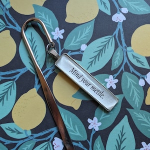 Mind Your Mettle bookmark made with Defy the Night book pages