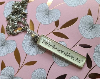 New Ribbon pendant necklace made from Court of Silver Flames book pages