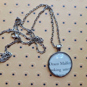 Draco Malfoy Anhänger-Halskette aus Harry Potter Buchseiten