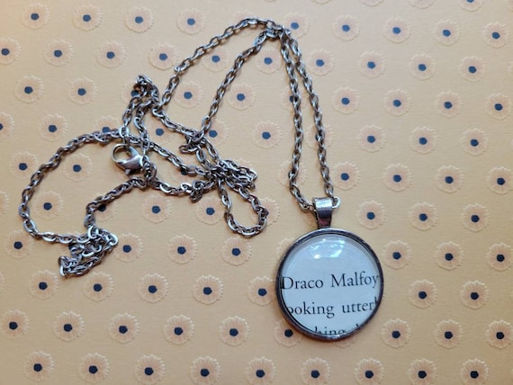 Draco Malfoy Pendant Necklace Made With Harry Potter Book Pages Etsy Canada