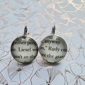Liesel and Rudy pendant earrings made with The Book Thief book pages