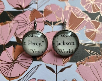 Percy Jackson book page earrings