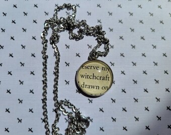 Collar de páginas de libro de 20 mm de brujería