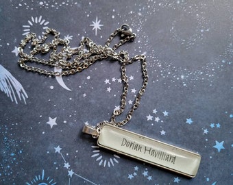 Dorian Signature pendant necklace made with Throne of Glass book pages