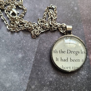 The Dregs pendant necklace made with Six of Crows book pages
