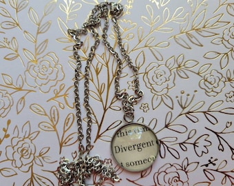 20mm pendant necklace made with Divergent book pages