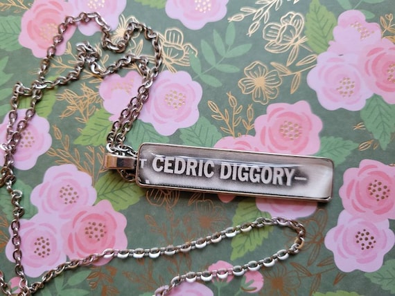 Cedric Rectangle pendant necklace made with Harry Potter book pages
